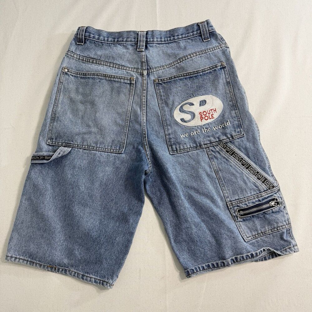 Vintage Southpole denim shorts Size 34 Men baggy jorts Blue